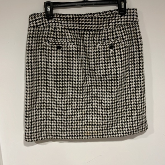 Ann Taylor Black White Houndstooth Wool Blend Pencil Skirt 8 - Picture 3 of 5